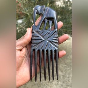 VTG Hand Carved Afro Pick Comb 🪮 🇧🇯 Sz 7”x2.5”